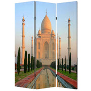 48" X 72" Multi-Color Wood Canvas Taj Mahal Screen