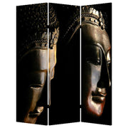 48" X 72" Multi-Color Wood Canvas Budda Screen