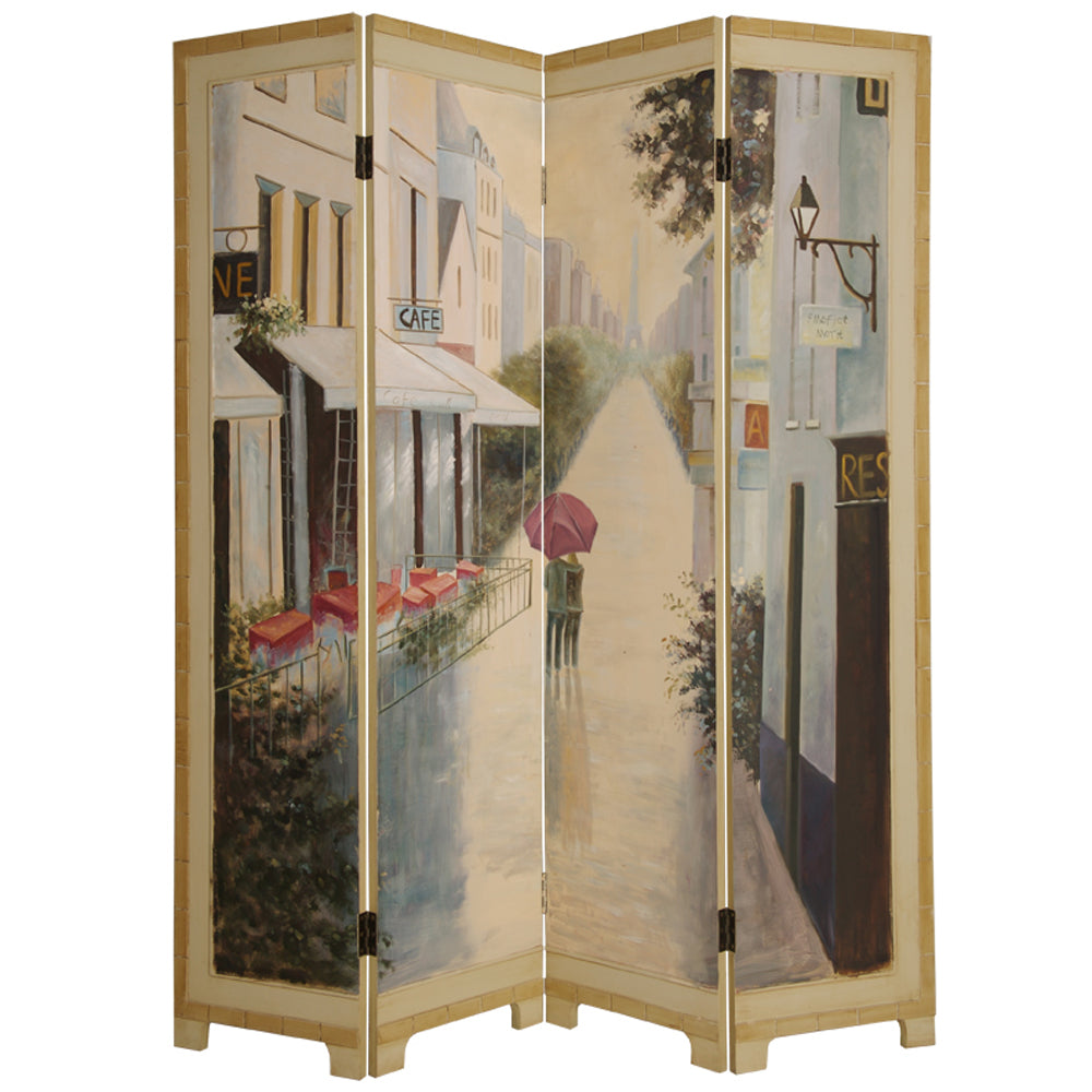 72" X 64" Multi-Color Paris Promenade Wooden Screen