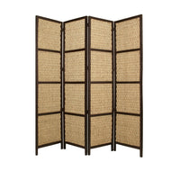 96" X 80" Brown  Wood Braided Rope Screen