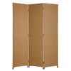 54" X 72" Light Brown 3 panel Wood Screen