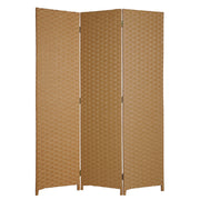 54" X 72" Light Brown 3 panel Wood Screen