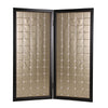 67" X 59" Gold Wood & Fabric Screen