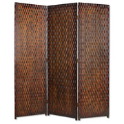 72" X 63" Brown Wood 3 panel screen