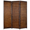 72" X 63" Brown Wood 3 panel screen