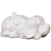 Splendid Ceramic Laying Winged Beagle Dog Gloss White