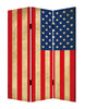 48" X 72" Multi-Color Wood Canvas American Flag Screen