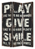 1" x 48" x 72" Multi Color Wood Canvas Family Rule Screen