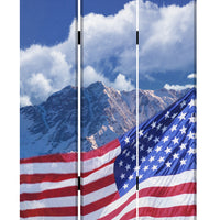 48" X 72" Multi-Color Wood Canvas Model American Flag Screen
