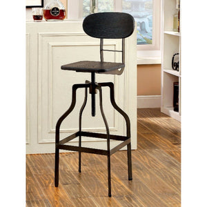 Industrial Swivel Bar Stool, Dark Brown