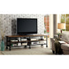 Industrial Style 81" TV Stand and Entertainment Center with Mesh Bottom Shelf, Brown & Black