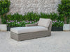 30" Aluminum  Wood  And Rattan Sectional Sofa Set