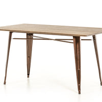 30" Steel and Wood Dining Table