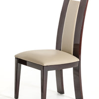 Two 42" Leatherette and Wood Dining Chair