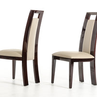 Two 42" Leatherette and Wood Dining Chair