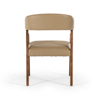 31" Taupe Leatherette and Walnut Wood Dining Chair