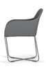 34" Grey Leatherette and Steel Dining Chair
