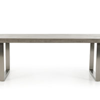 30" Concrete and Stainless Steel Dining Table