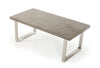 30" Concrete and Stainless Steel Dining Table