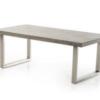 30" Concrete and Stainless Steel Dining Table