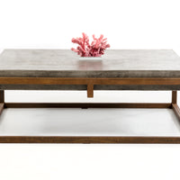 15" Concrete and Metal Coffee Table