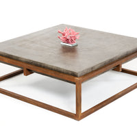 15" Concrete and Metal Coffee Table