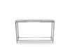 34" Stainless Steel and Glass Console Table