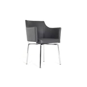 32" Grey Leatherette and Steel Dining Chair