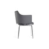 32" Grey Leatherette and Steel Dining Chair