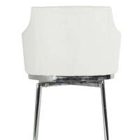 32" White Leatherette and Steel Dining Chair