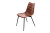 Two 32" Brown Leatherette and Iron Dining Chairs