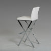 41" White Eco-Leather and Steel Bar Stool