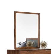 40" Walnut MDF, Veneer, and Glass Mirror