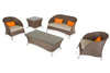 31" Brown Mesh, Aluminum, and Glass Sofa Set