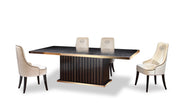 30" Black Crocodile and Rosegold Dining Table