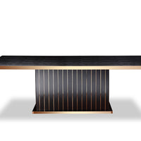 30" Black Crocodile and Rosegold Dining Table