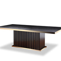 30" Black Crocodile and Rosegold Dining Table