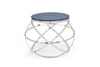 14" Smoked Glass and Stainless Steel End Table