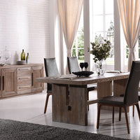 30" White Wash Oak Veneer Dining Table