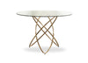 30" Rosegold Stainless Steel and Glass Dining Table