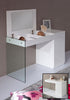 27" White Glass Floating Vanity with a Mirror