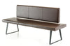 35" Brown Leatherette and Metal Dining Bench