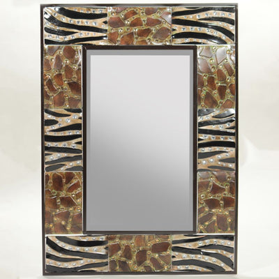 Appealing Animal Print Metal Mirror