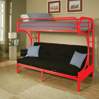 78" X 41" X 65" Twin Over Full Red Metal Tube Futon Bunk Bed