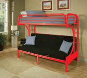 78" X 41" X 65" Twin Over Full Red Metal Tube Futon Bunk Bed