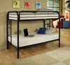 78" X 41" X 60" Twin Over Twin Black Metal Tube Bunk Bed