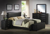 86" X 79" X 47" King Black Pu Panel Bed