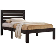 Solid Wood Full Tufted Espresso Bed