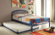 73" X 3" X 4" Twin Blue Metal Tube Trundle