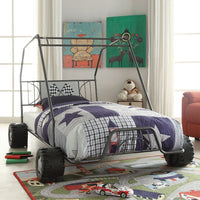 84" X 56" X 51" Twin Gunmetal Go Kart Bed